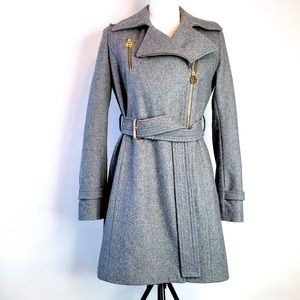 Michael Kors Belted Wool Blend Trench Coat
